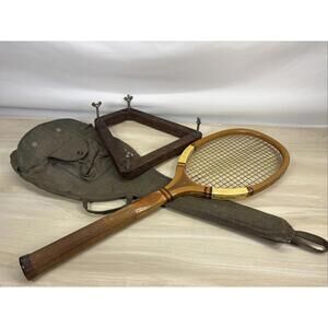 Imperial~Davega~Vintage Wooden Tennis Racquet With Frame And Cover One Of A Kind